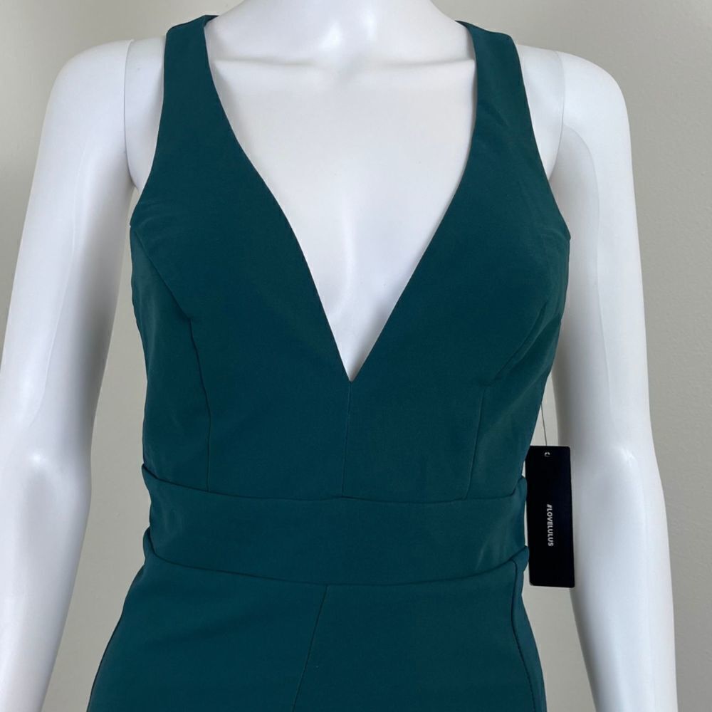 Lulus Sweet Expectation Women Size S Green Ruffle Peplum Bodycon Mini NEW Dress - Picture 5 of 17